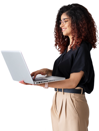 Agile Directive consultant working on a laptop